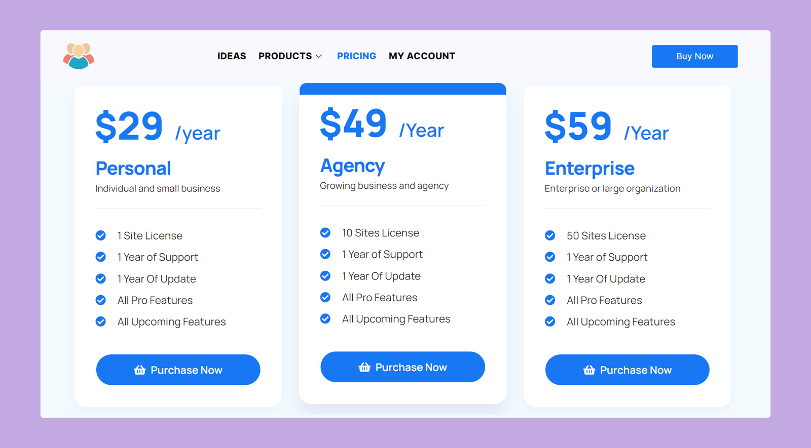 Ultimate membership pricing page